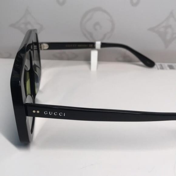 New Authentic Black Rectangular Sunglasses GG1369S 001 - Picture 3 of 10